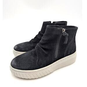 Sofft Portland Water Resistant Platform Boots Round Toe Women's Black Sz US6.5M